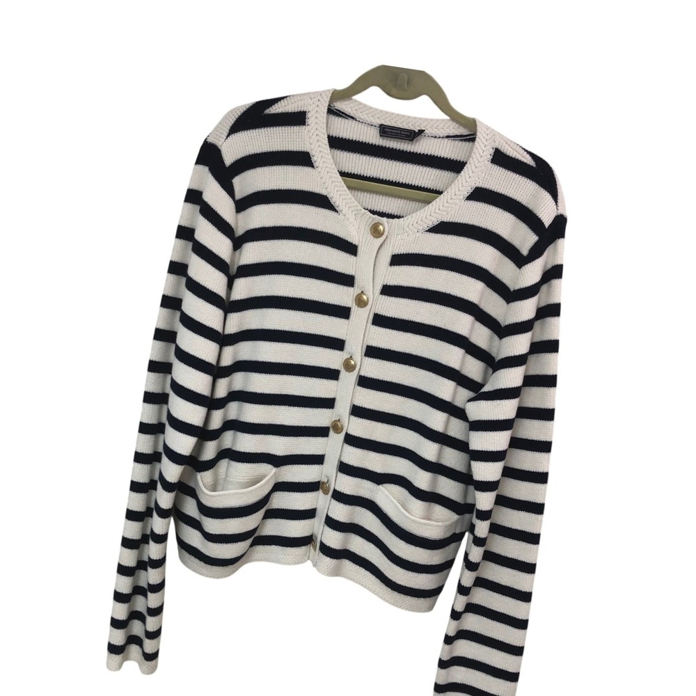 Vineyard Vines Cotton Cashmere Stripe Cardigan Old Money Preppy Academia Size XL